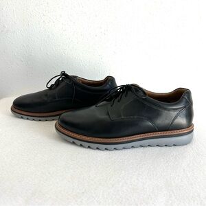 Johnston & Murphy Braydon Plain Toe Shoes Black Full Grain Leather Men Size 12 W